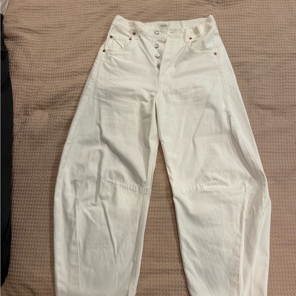 Citizens of Humanity high waisted Horseshoe Barrel jeans WHITE 26 - Picture 4 of 7